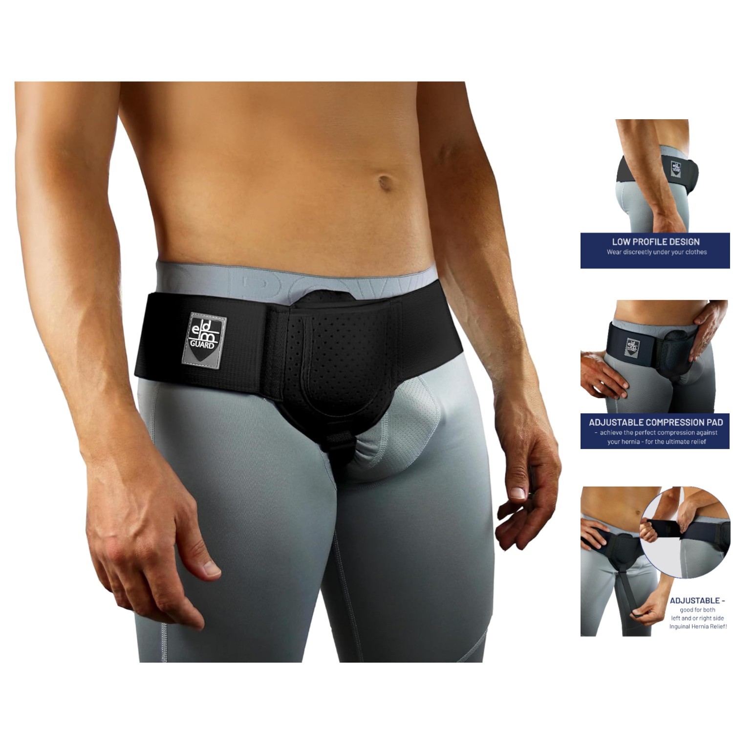 S/M Groin Hernia Support Truss for Left or Right Side – Comfortable Compression