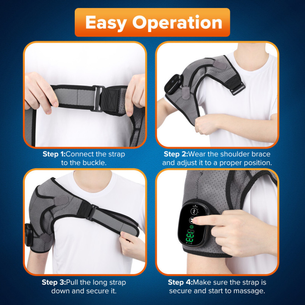 Electric Heated Shoulder Brace Heating Pad Therapy Shoulder Winter Heating Wrap~