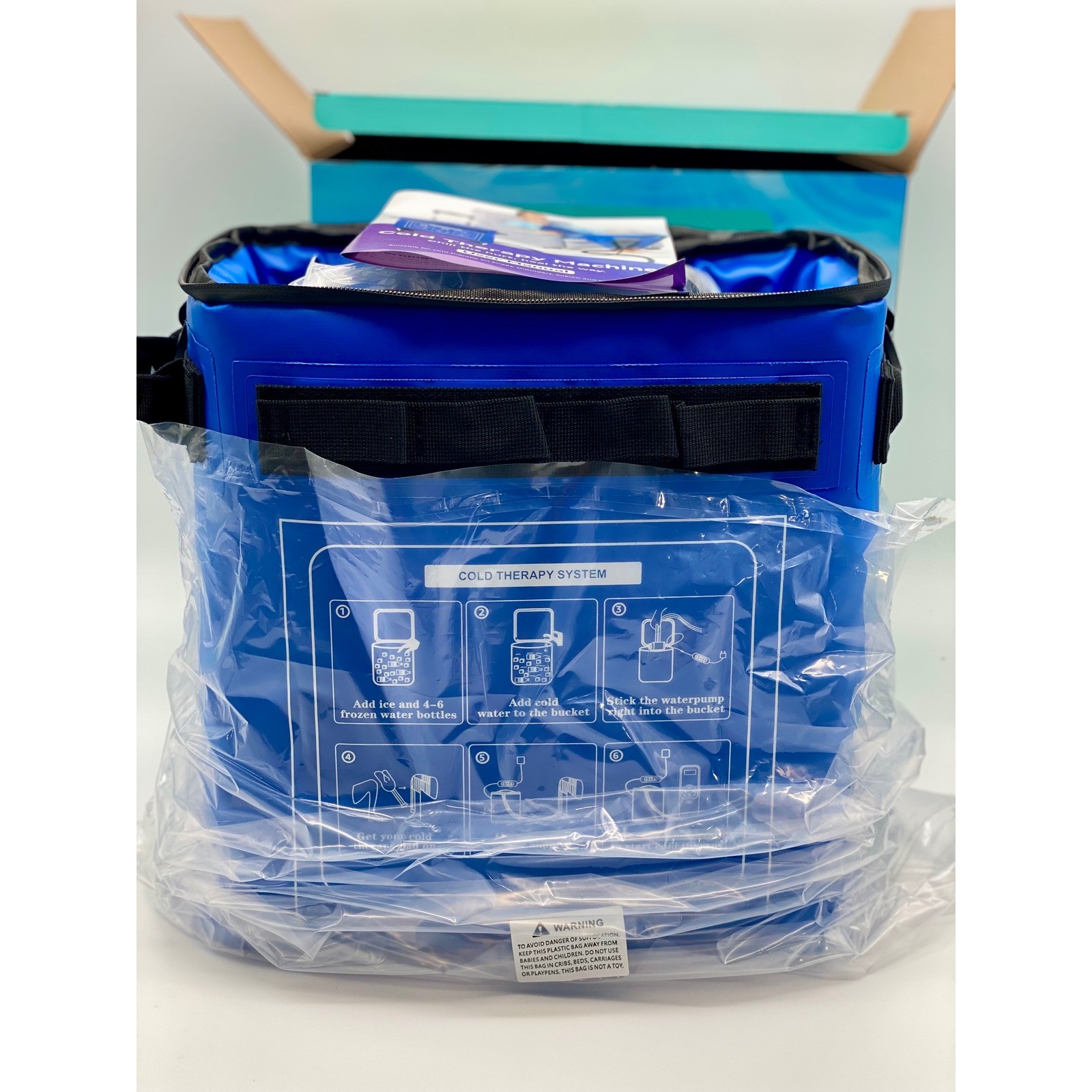 Wheeled Cold Therapy Machine 19 Quart Ice Water Circulation System Universal Pad