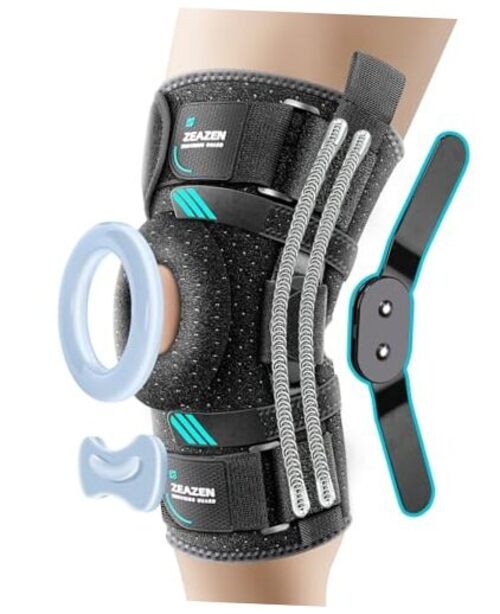 Hinged Knee Brace with Dual Metal Side Stabilizers & Patella Support – Medium