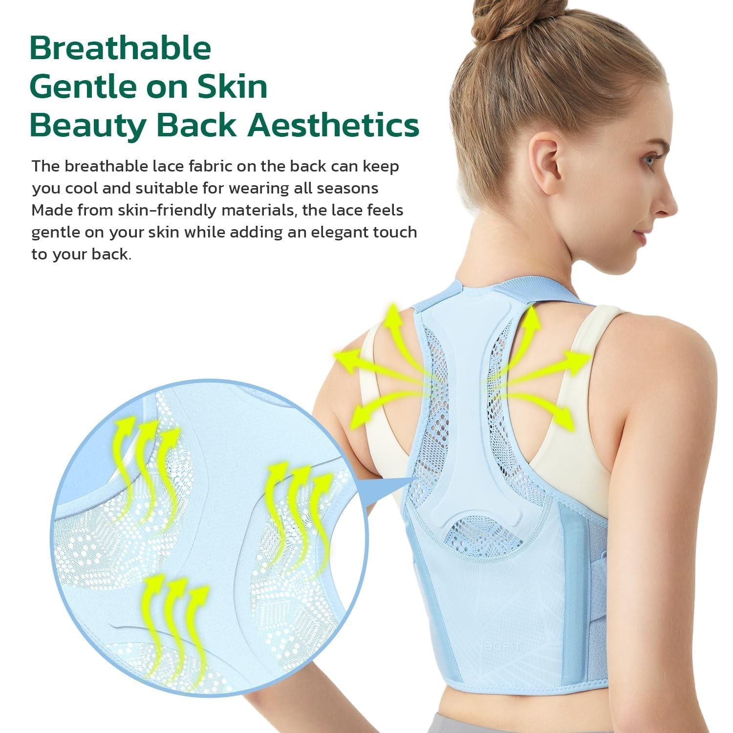 Lightweight Posture Corrector for Women, Breathable Back Brace for Pain Relief,