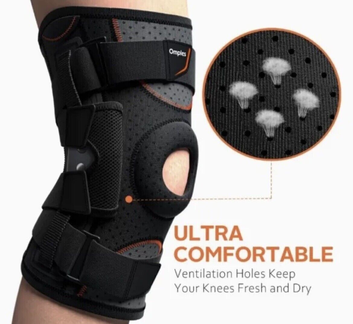 Omples Hinged Knee Brace for Pain Knee Brace Meniscus Tear Support Large