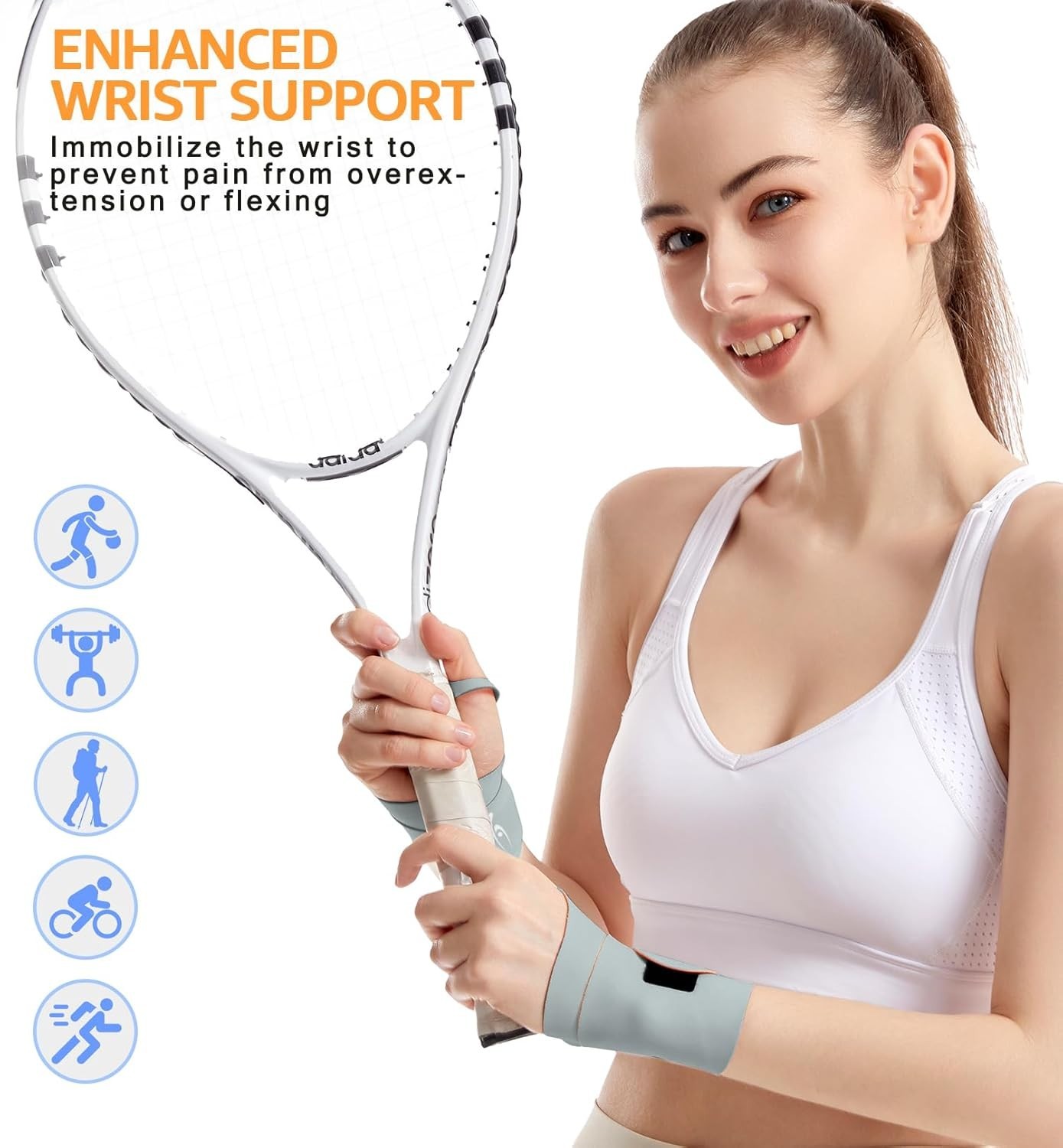 Compression Wrist Straps – One Size, Supportive Brace for Workouts & Daily Use