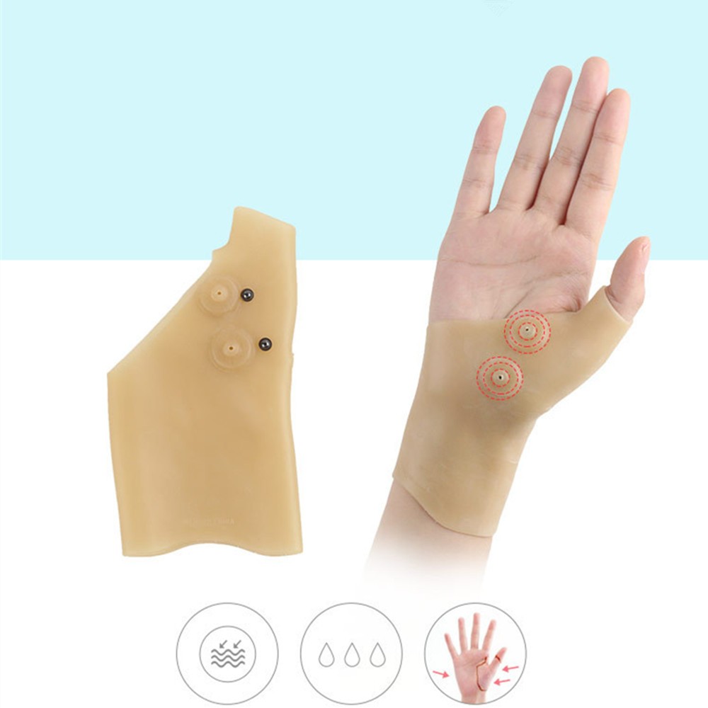 2Pcs Gel Thumb Hand Support Arthritis Compression Magnetic Therapy Wrist Gloves