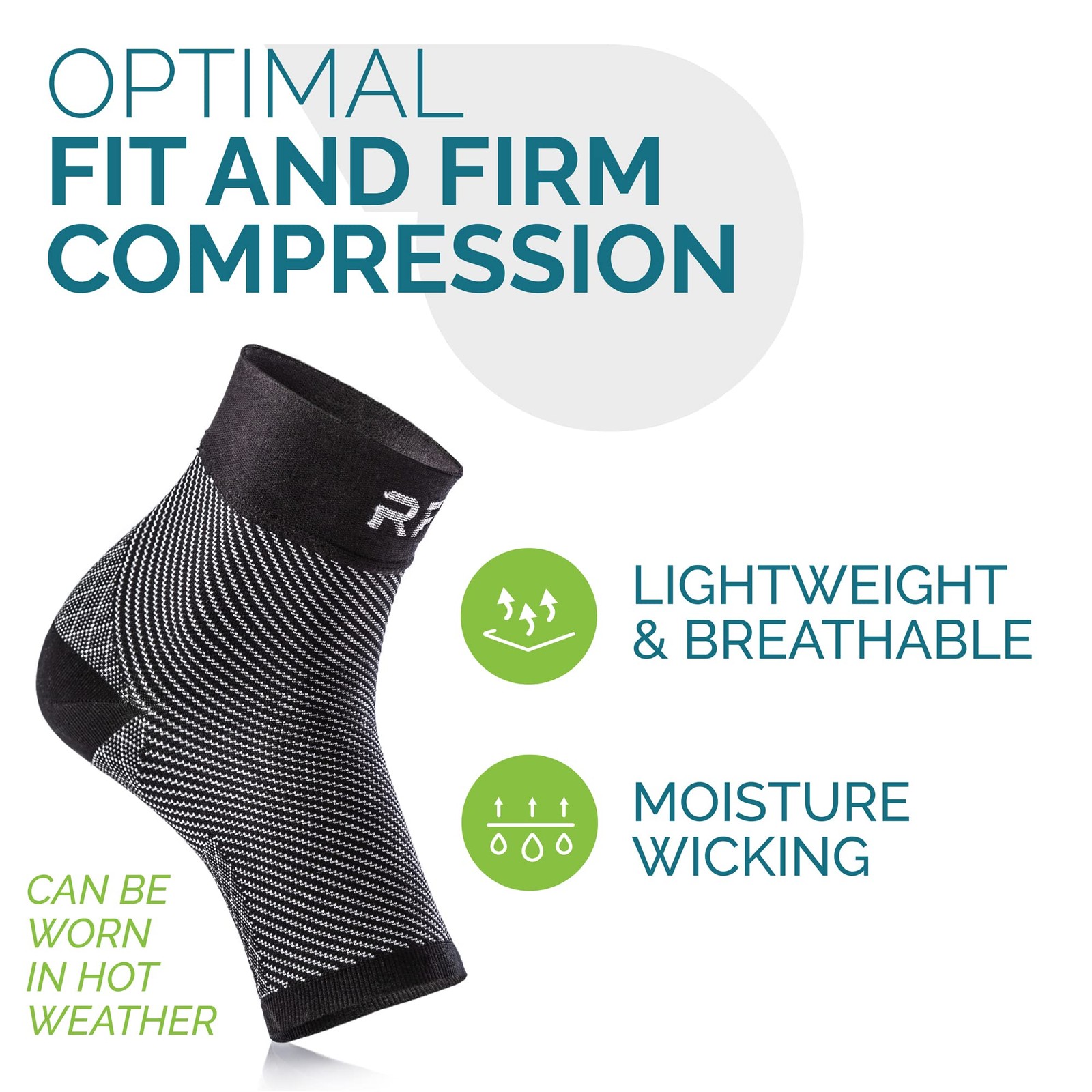 Plantar Fasciitis Compression Socks | Foot & Ankle Brace for Medium, Black