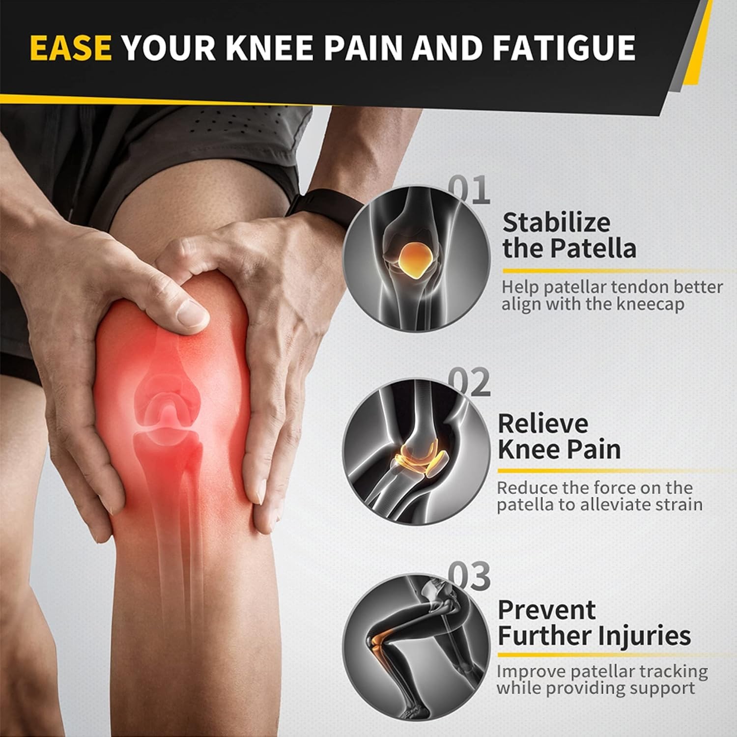 Silicone Compression Patella Bands for Running, Basketball, and More – 2 Pack