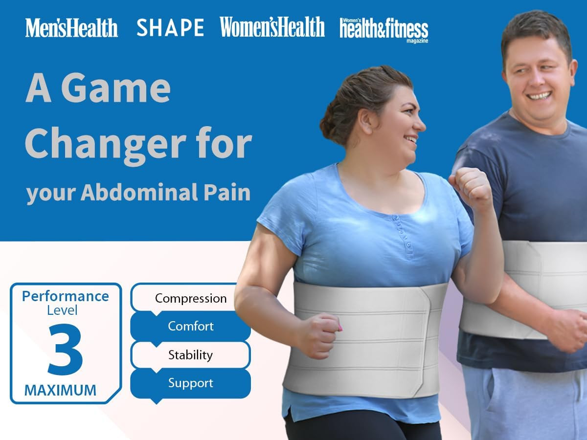 Abdominal Binder for Women & Men Post Surgery Recovery, 12 Inch 4 Panel Waist Co
