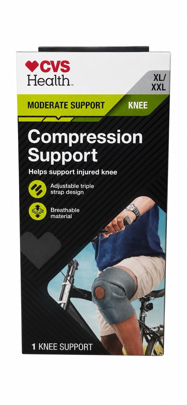 CVS Health Knee Compression Support XL/XXL Adjustable Brace Moderate Support