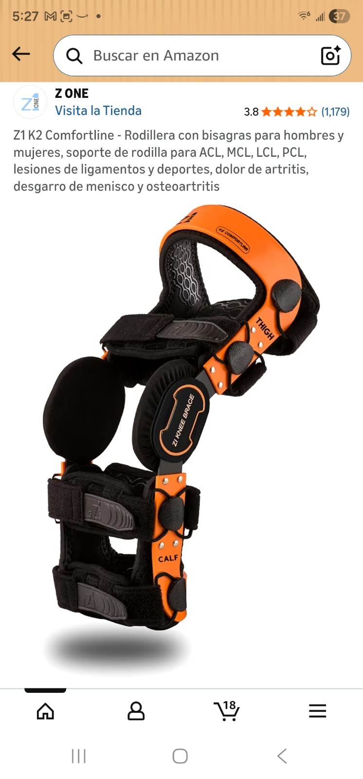 Z1 K2 Knee Brace – Ideal for Prevention PCL ACL MCL LCL/Meniscus Tear/OA S15