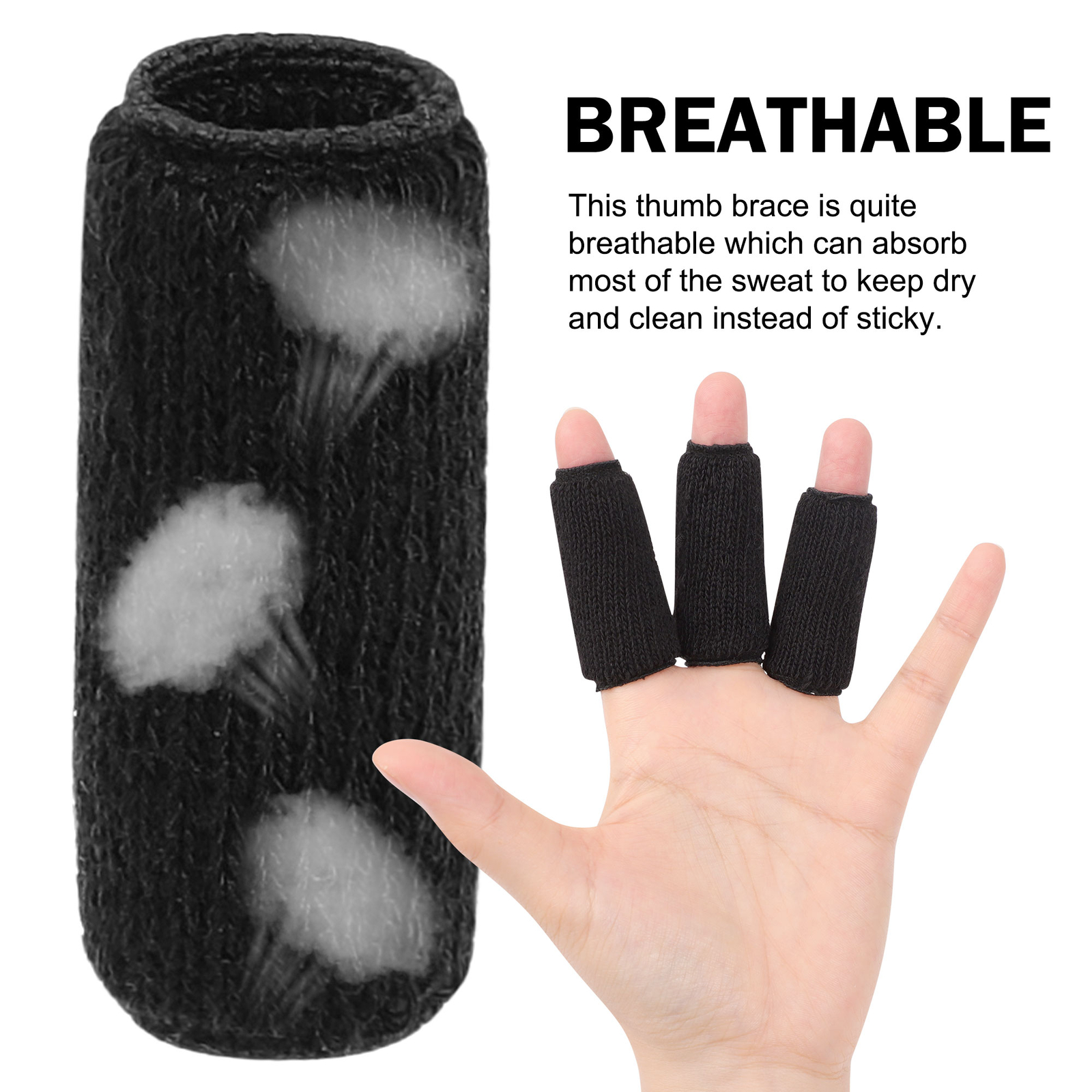 10 Pcs Black Finger Sleeves Compression Brace Splint Arthritis Sports Protector