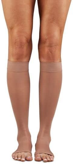Dr. Comfort Unisex Microfiber Medical Open-Toe Knee-High 20-30mmHg (Beige) X-Lar