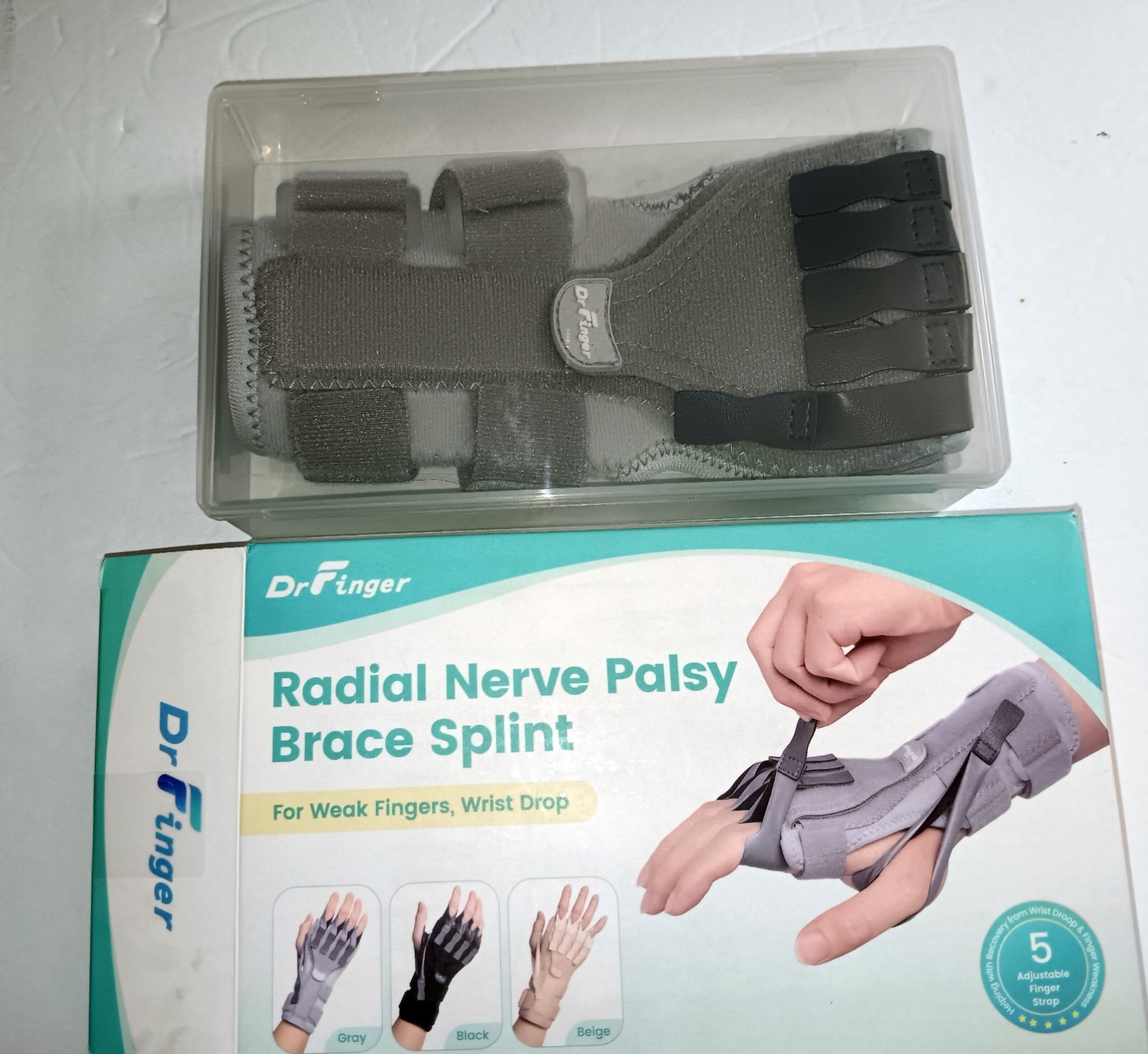 Dr Finger Radial Nerve Palsy Splint/Brace for Wrist Drop, Adjustable, Fits R & L