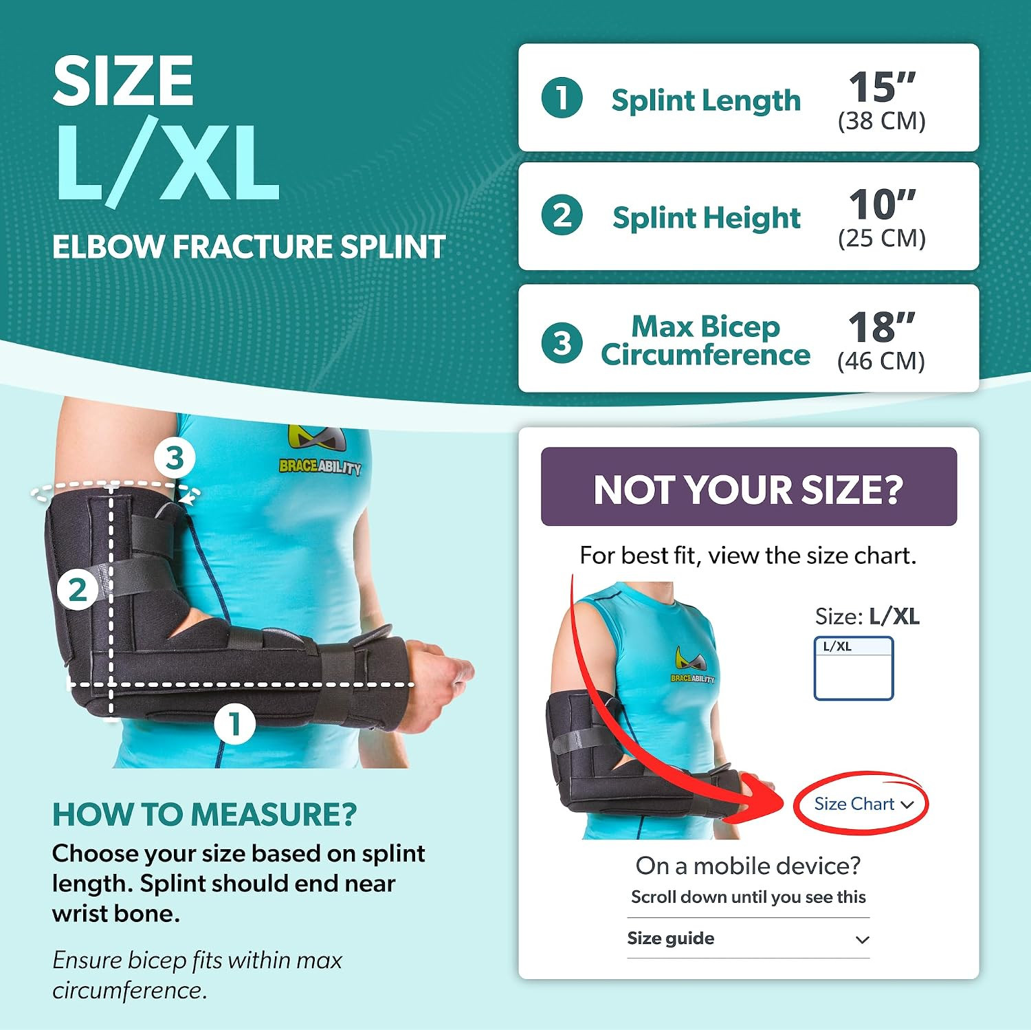 Elbow Immobilizer Brace | Removable Long Arm Cast and Soft Forearm Orthosis Spli