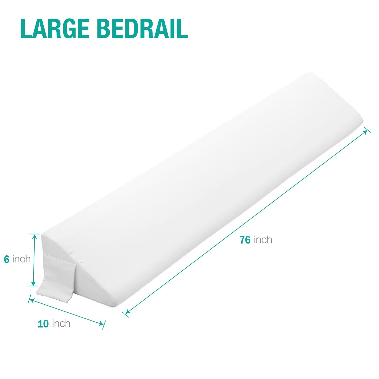 Vekkia King Bed Wedge Pillow for King(10 in x 6 x 76 in–Big), White
