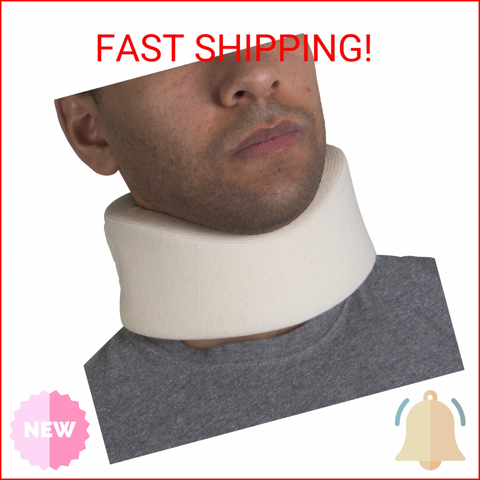 OTC Cervical Collar, Soft Contour Foam, Neck Support Brace, White Narrow 2.5″ De