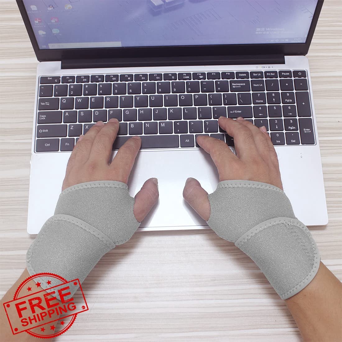 YUNYILAN Wrist Brace Carpal Tunnel Gray 2pk