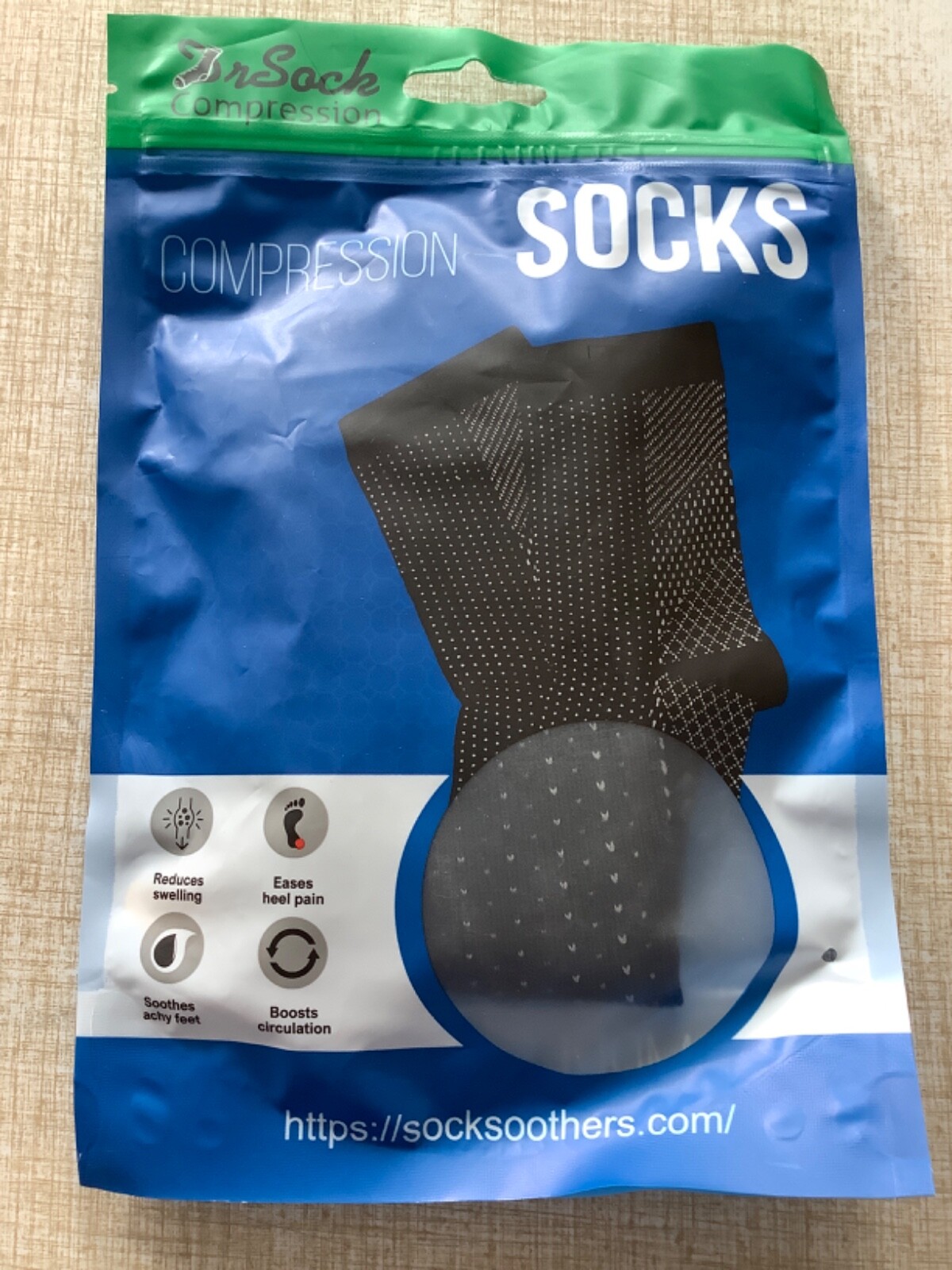 2 Pairs Dr. Sock COMPRESSION SOCKS One Size SEAMLESS Ankle Height Toeless NEW