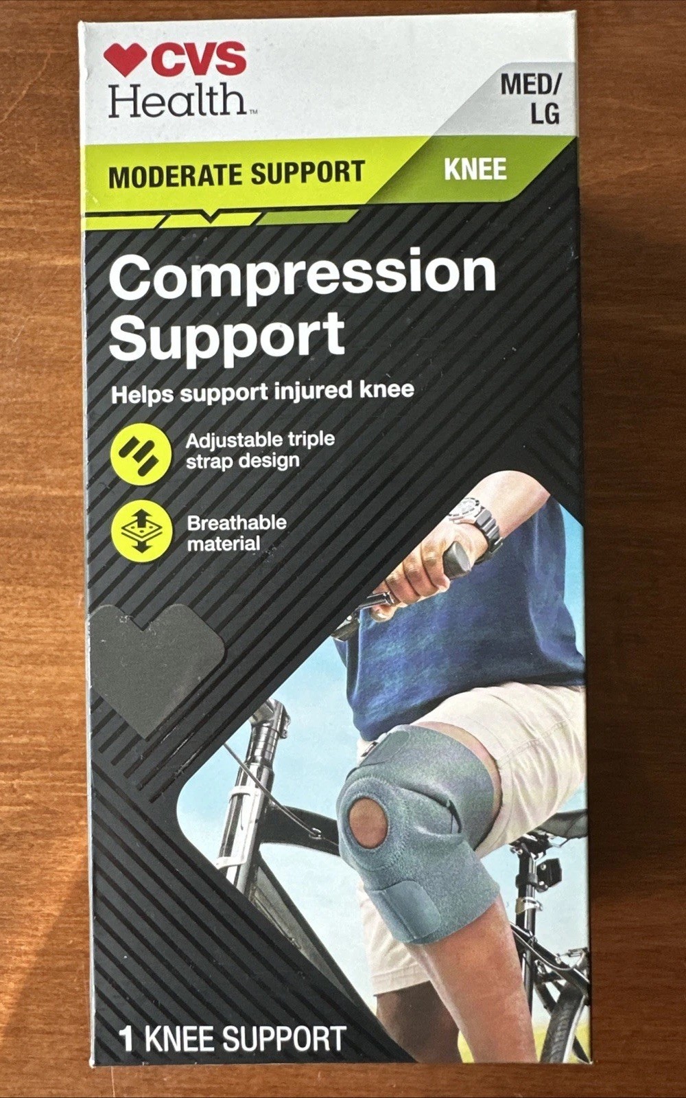 CVS Health Knee Support Sleeve Moderate Support NIB Sz Med/Lg