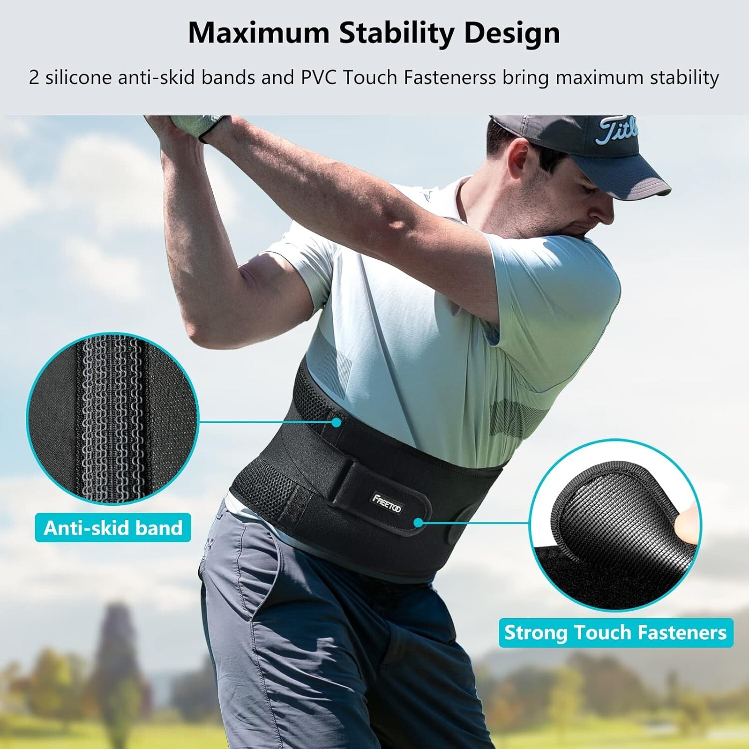 Air Mesh Back Brace for Men Women Lower Back Pain Relief with 7 Stays Anti skid