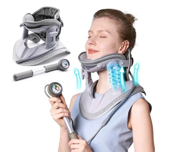 Cervical Neck Traction Device Neck Pain Relief Adjustable Manual Air Pump