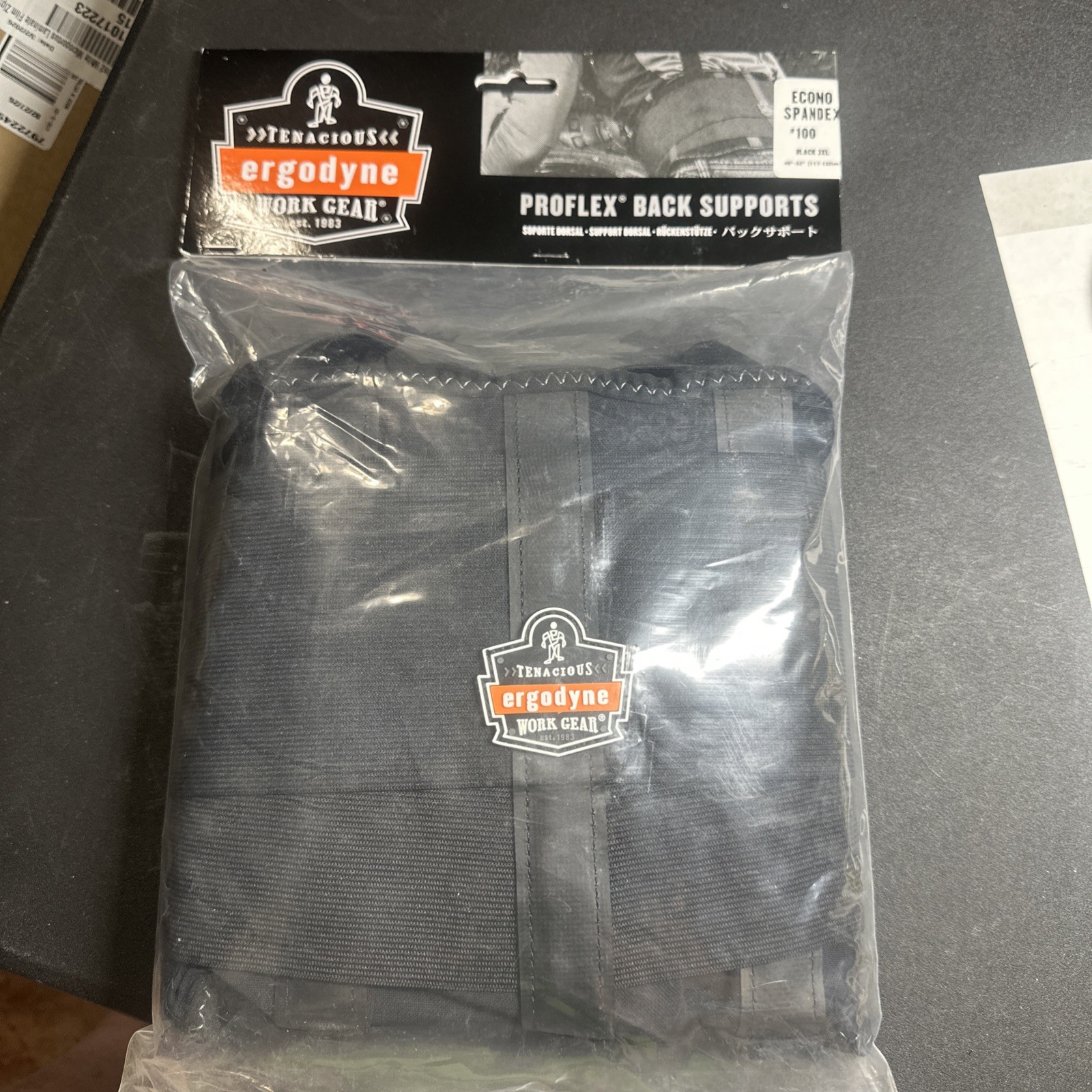 Proflex Ergodyne Tenacious Work Gear Back Support Econ #100 Size 3XL 46”-52”