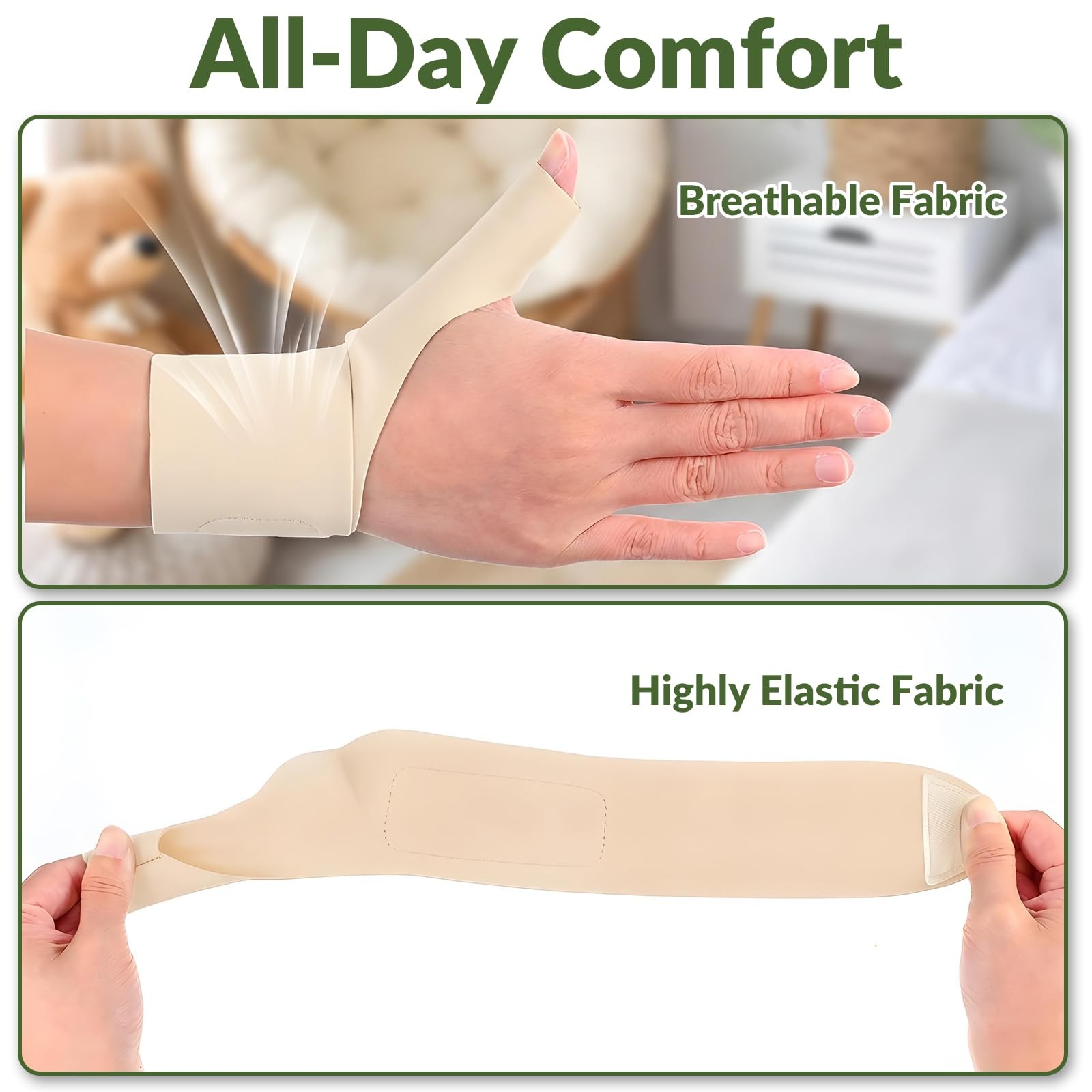 2 Pcs Thumb Wrist Brace Compression Sleeve for and Men, Elastic Protector Glo…