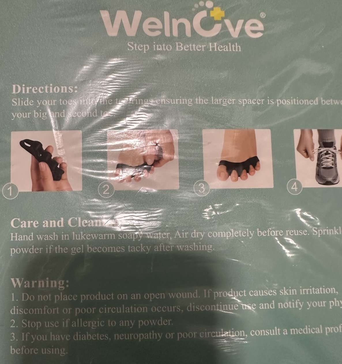 Welnove 8 Pack Toe Separator Straightener Bunion Corrector Color Black Blue New