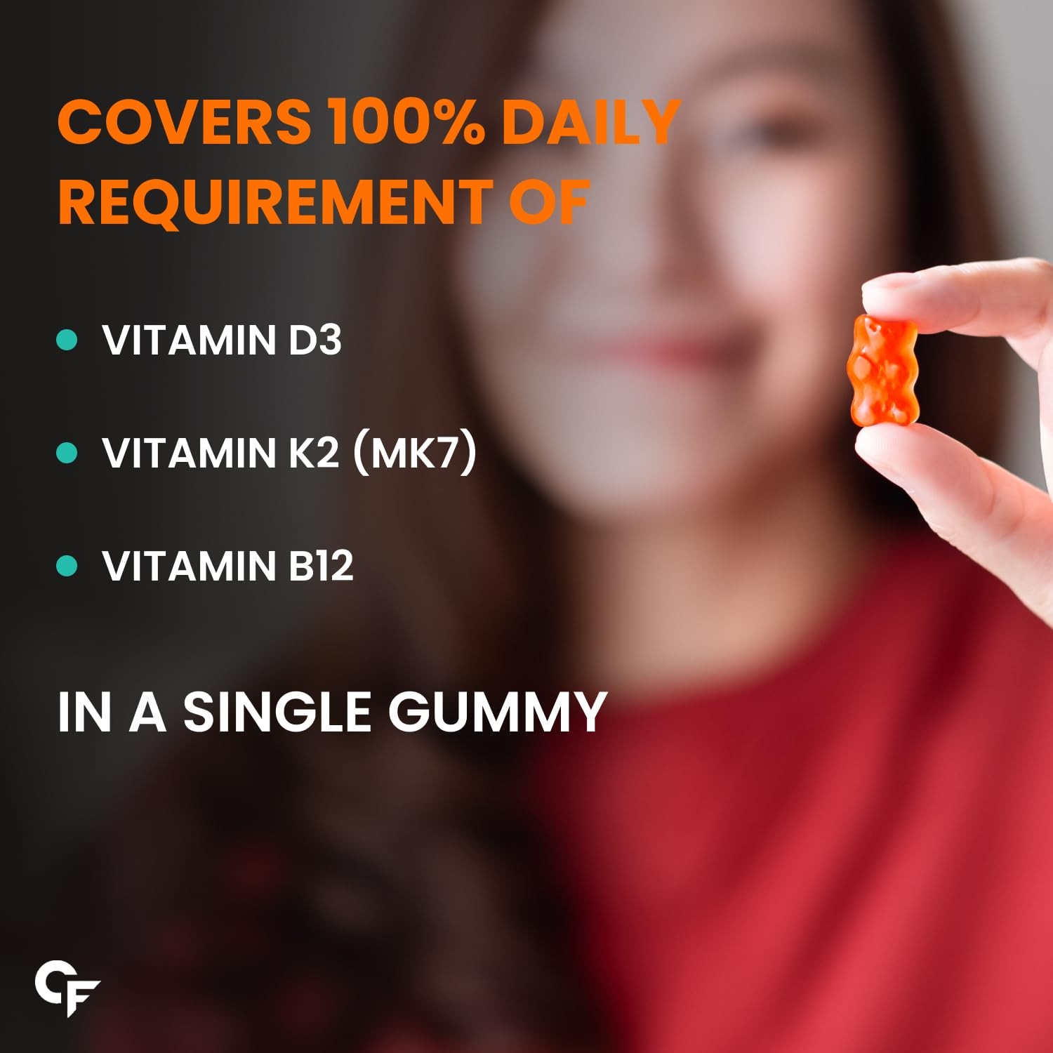 Carbamide Forte Vitamin D3 K2 MK7 B12 Gummies – Mango Flavour