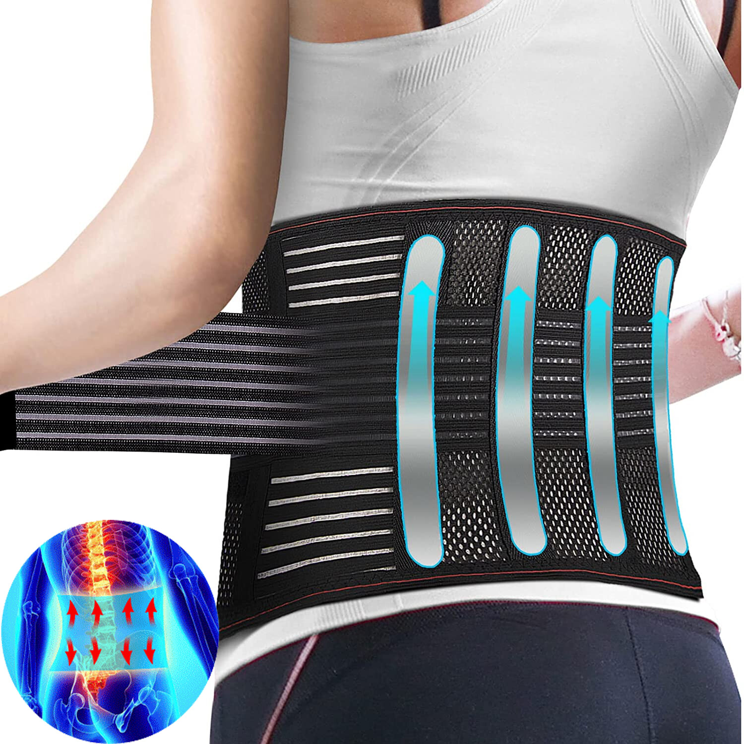 Lower Back Brace Support Belt Lightweight Lumbar Lower Waist Pain Relief Belt