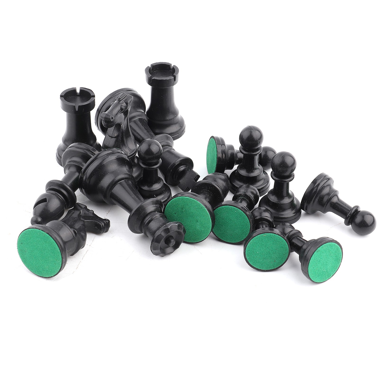 Plastic Chessmen Set International Chess Game Complete Chessmen Set Black&&White