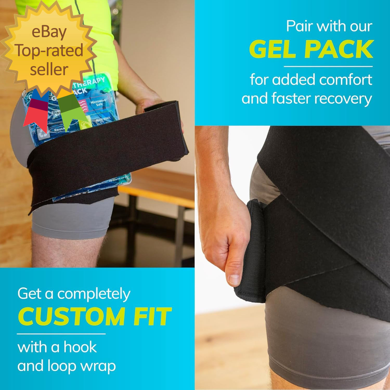 Hip Support Groin Brace Hamstring Compression Wrap for Sciatica Pain Relief Lab