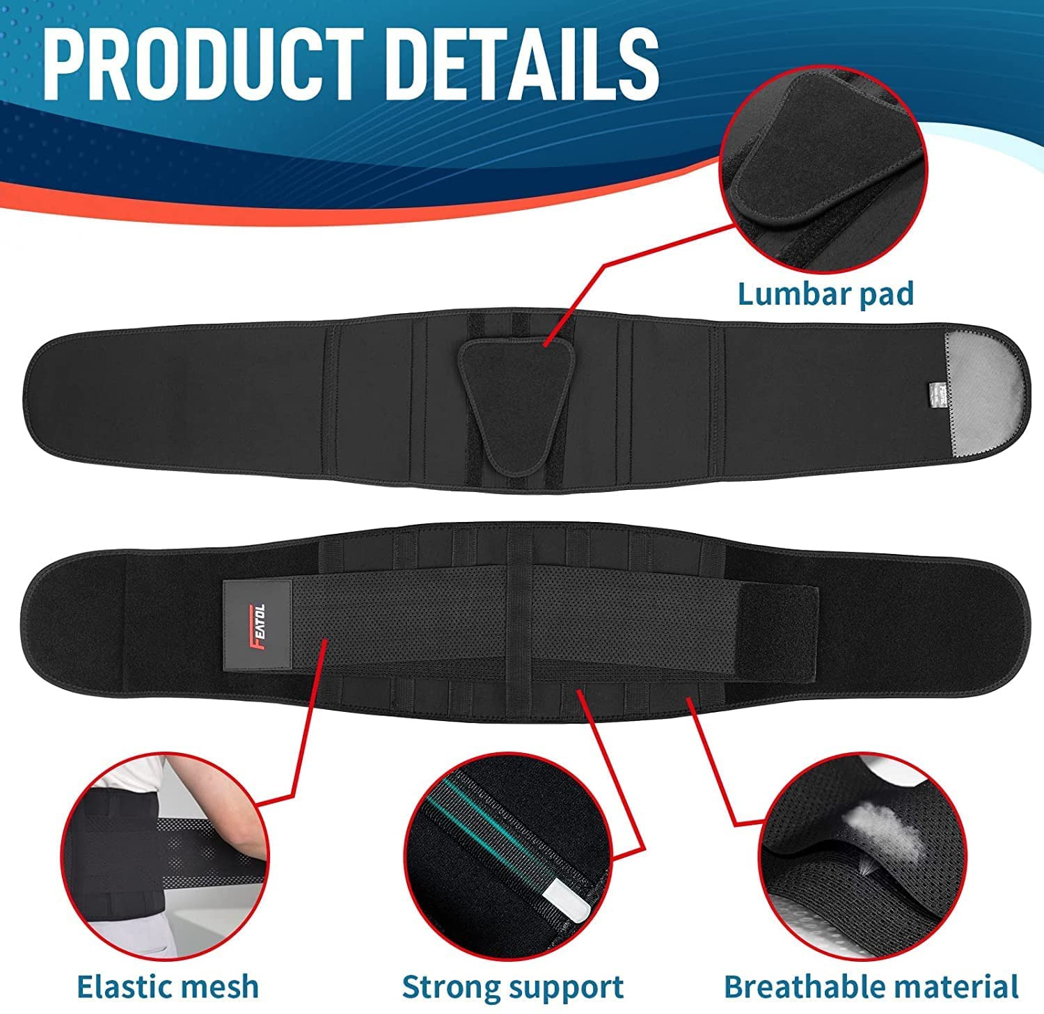 Back Brace Support Belt Lumbar Adjustable for Back Pain Sciatica Herniated Disc