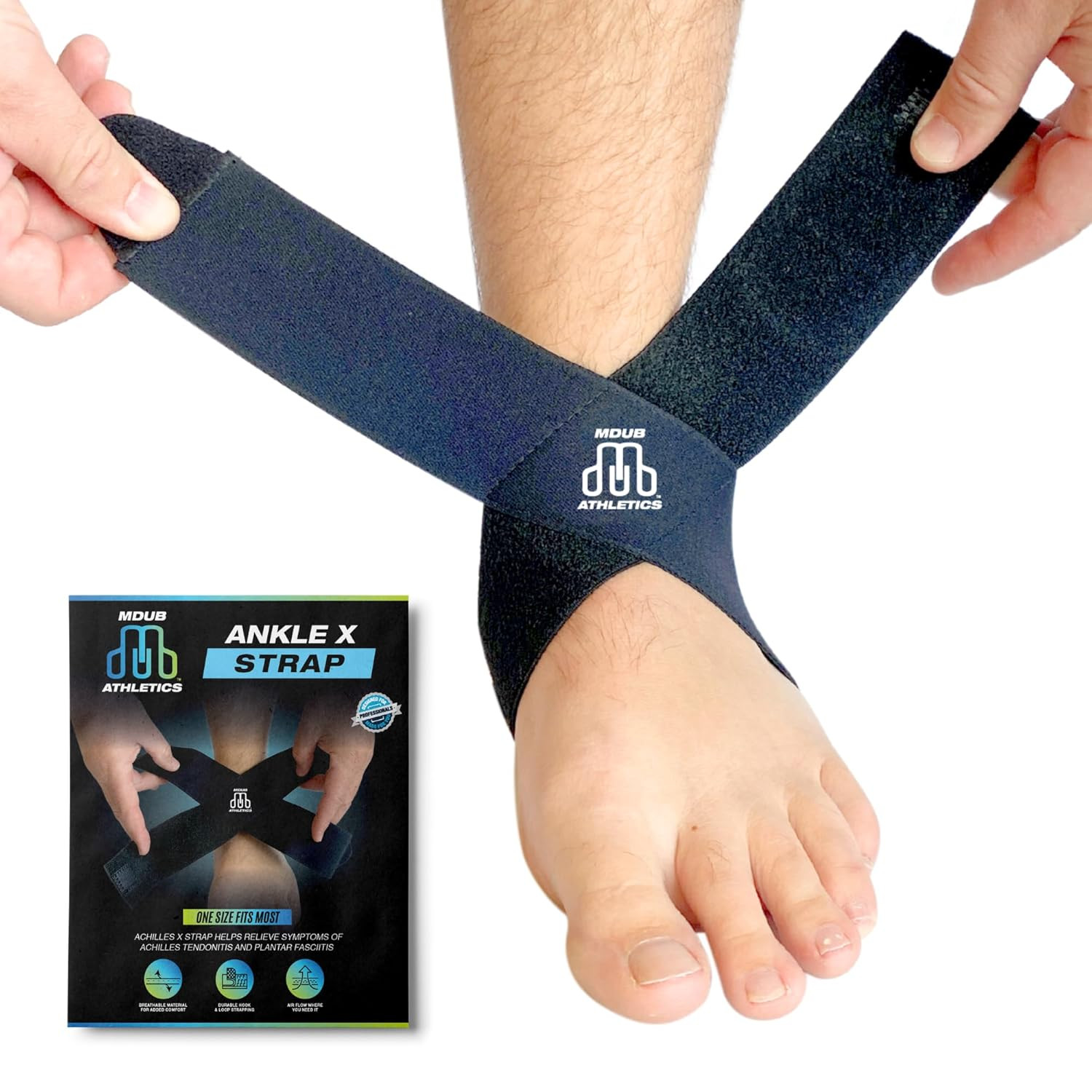 Ankle X Strap for Achilles Tendon and Planter Fasciitis Support, 1 Pack, Ankle T