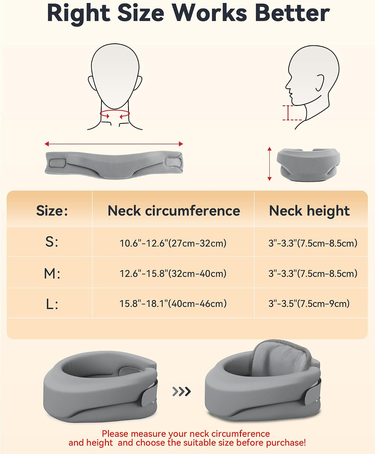 Heated Neck Brace Cervical Collar, Neck Support Brace with Heating Pad | Soft Fo