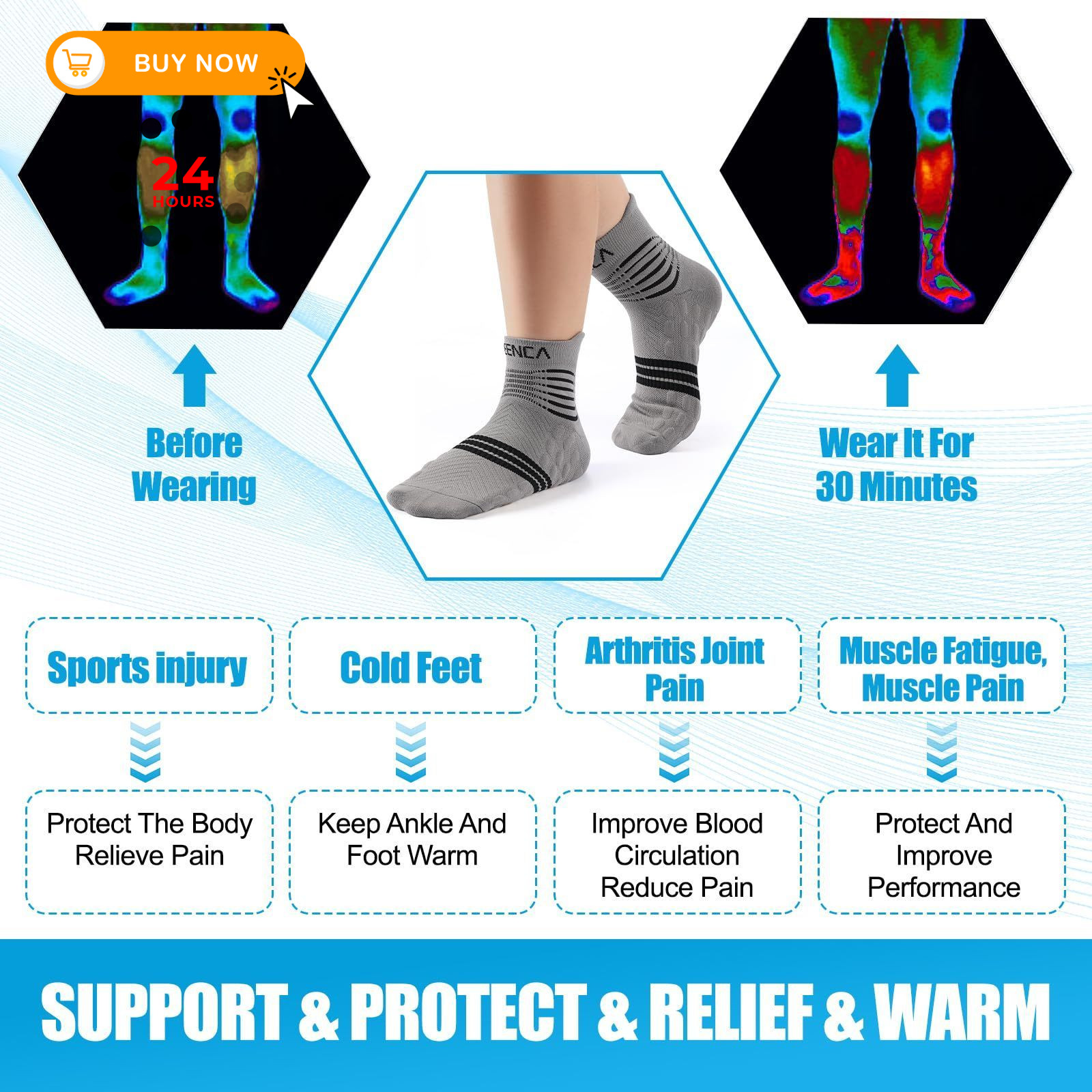 NEENCA Professional Compression Socks, Medical Athletic Large, gray carbon