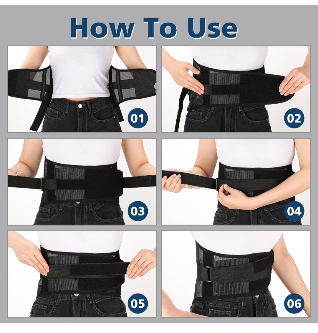 Lower Back Brace Lumbar Support Adj XL Waist Belt for Men and Women