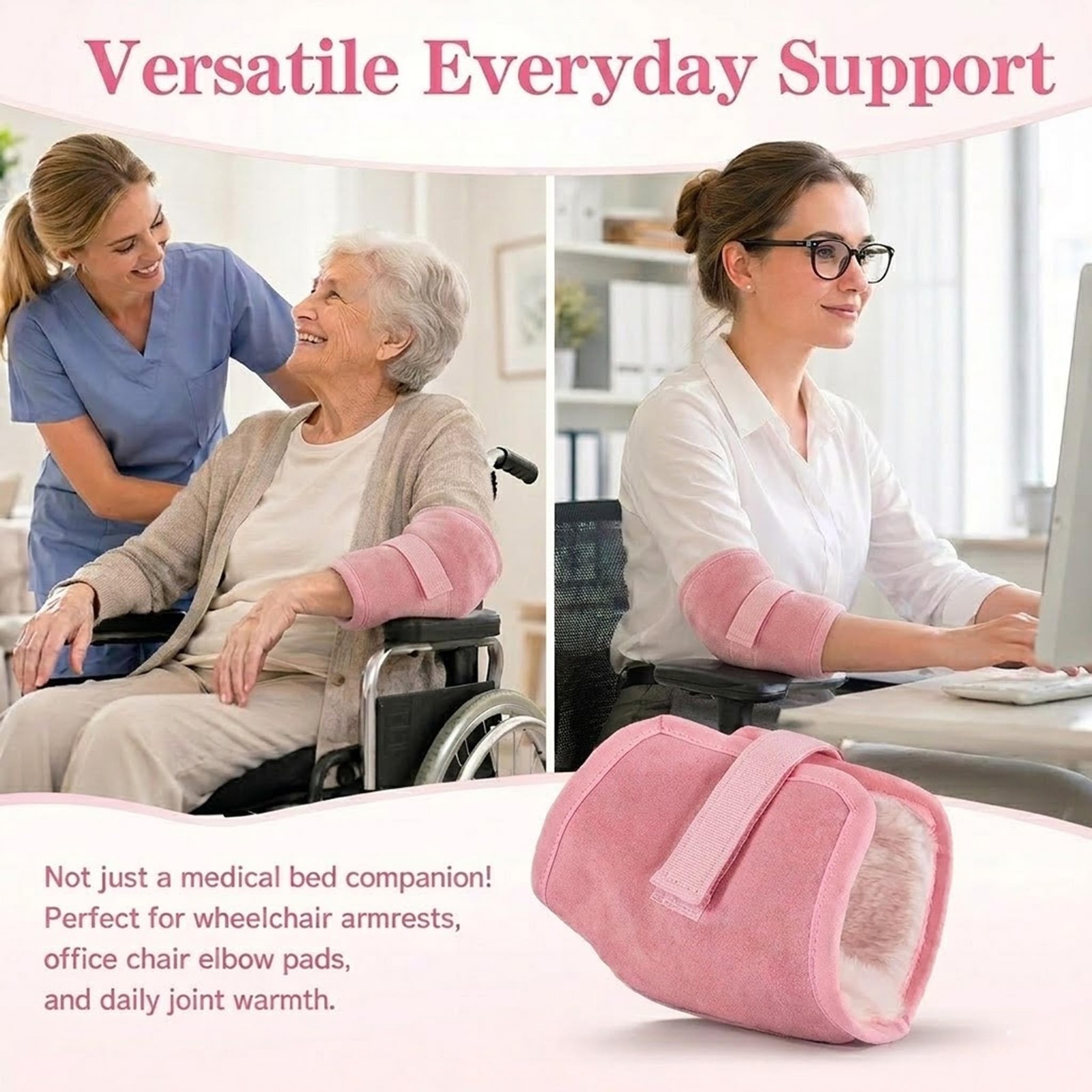 AHDSGJH Elbow Pads for Pressure Sores, Bedsores Adults Men Women Pink 1PC