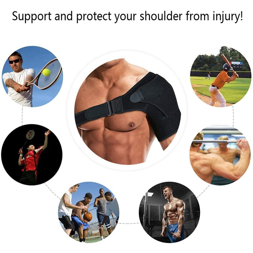 Left/Right Shoulder Brace Rotator Adjustable Cuff Support Relief Pain Belt 1-2PC