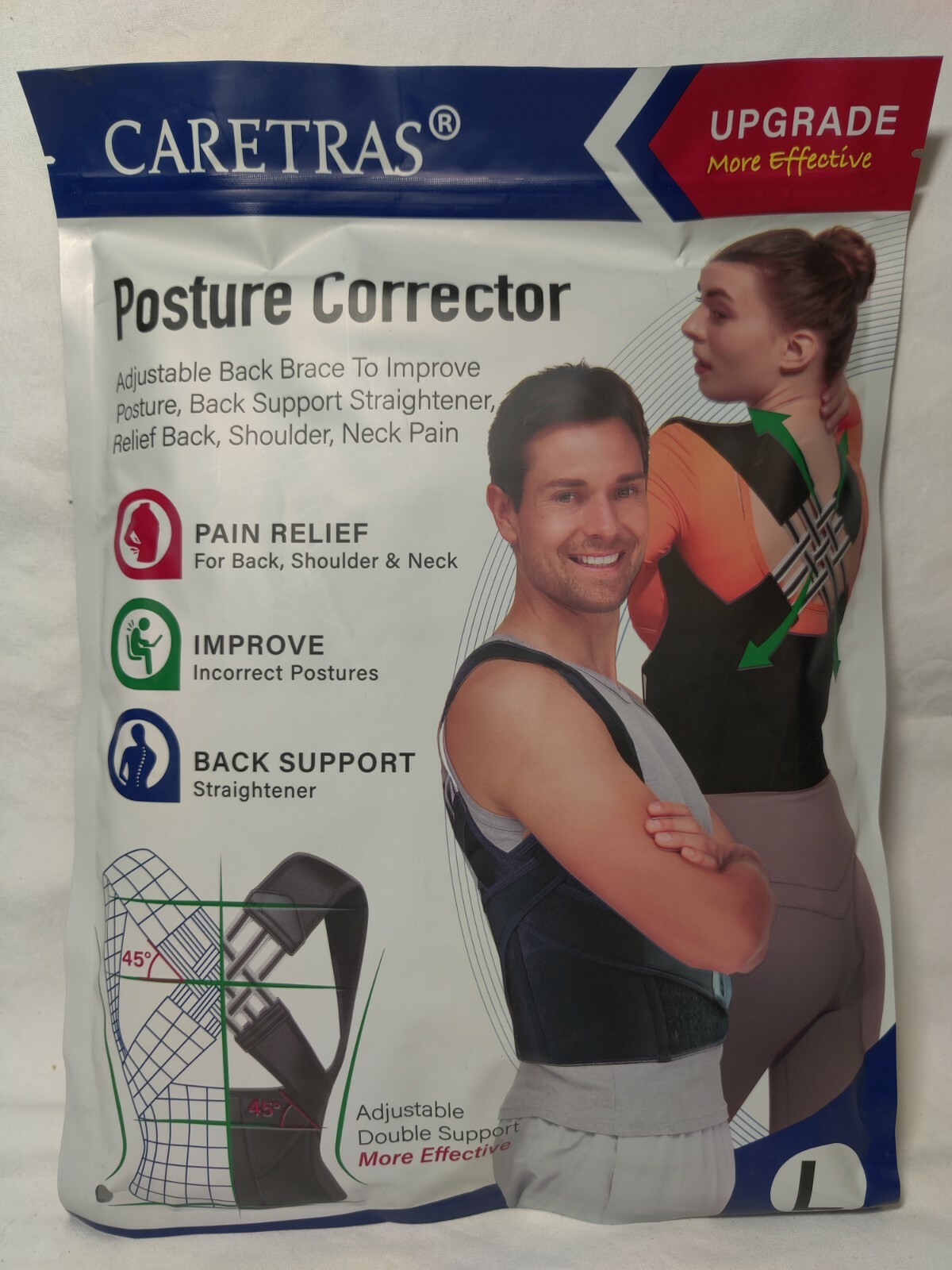 Posture Corrector For Women & Men Caretras Back & Shoulder Brace Size L