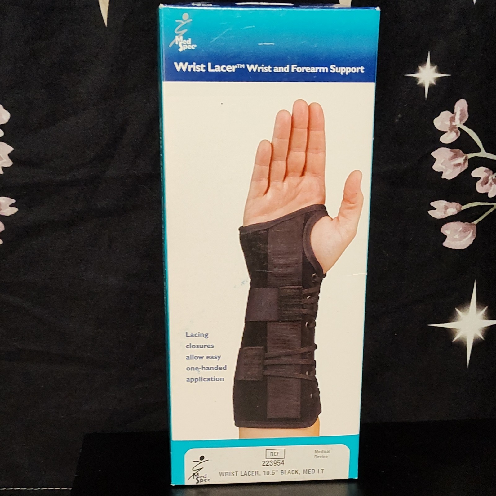 Med Spec Wrist Lacer Wrist/Forearm Support Brace Black Medium 10.5″