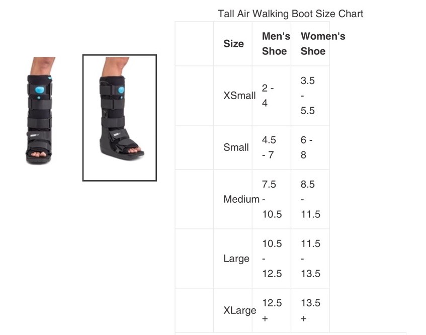 Ossur Boot Air Equalizer Hi-Top Form Fit Walking A-W0400BLK Black NEW