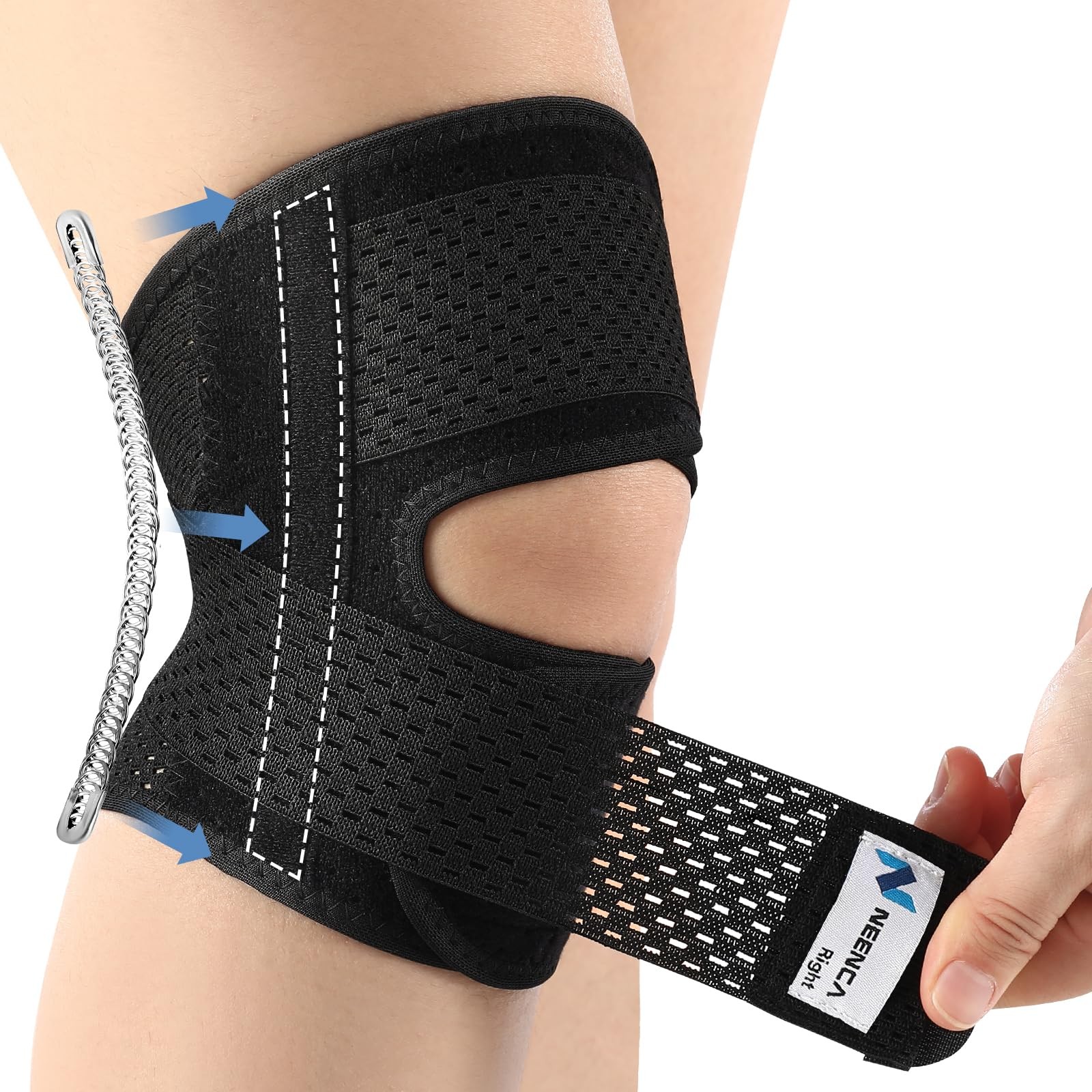 Knee Brace for Knee Pain, Compression Knee Support with Air Mesh Fabric, Adju…