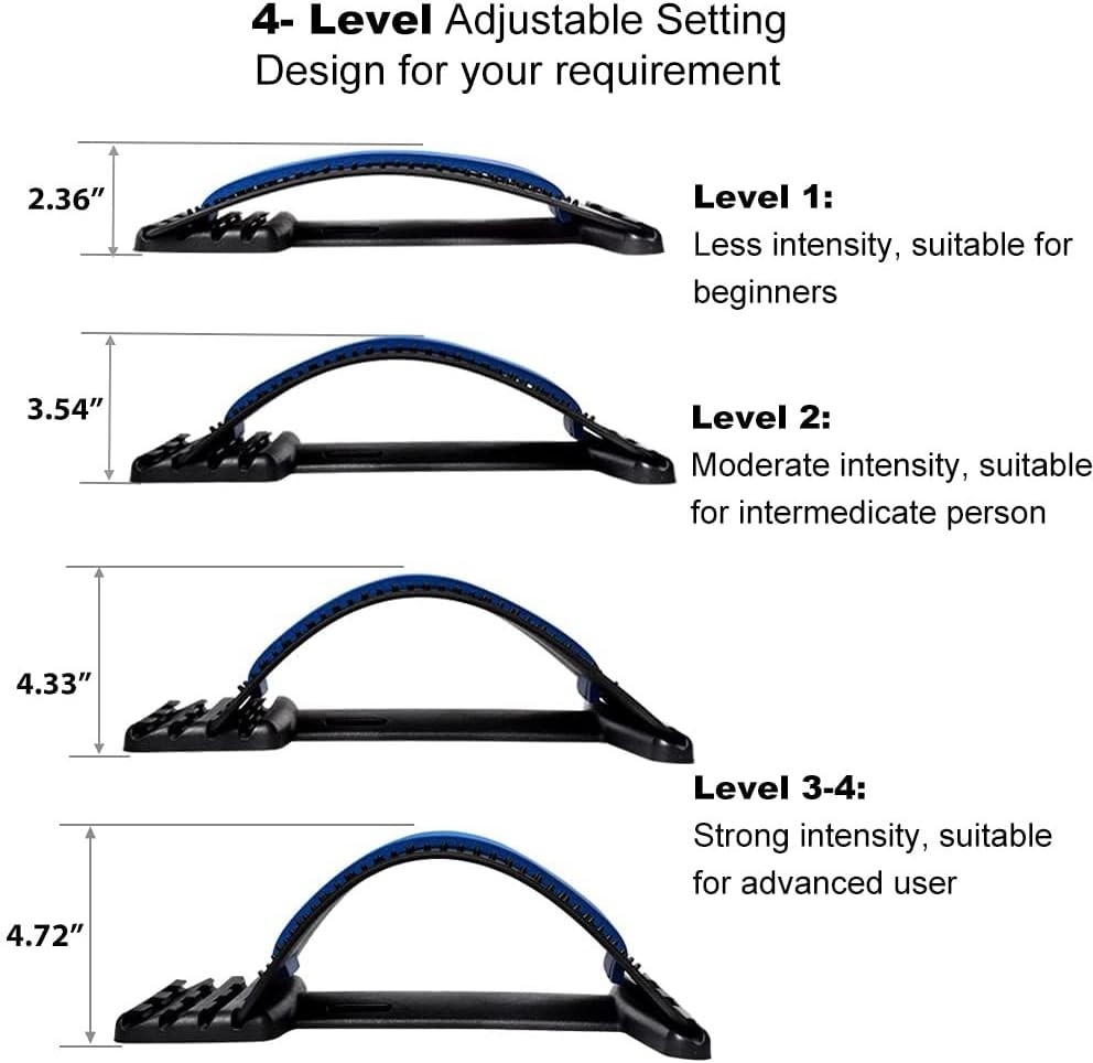 Adjustable Back Stretcher Lumbar Support Board for Lower Back Pain Relief