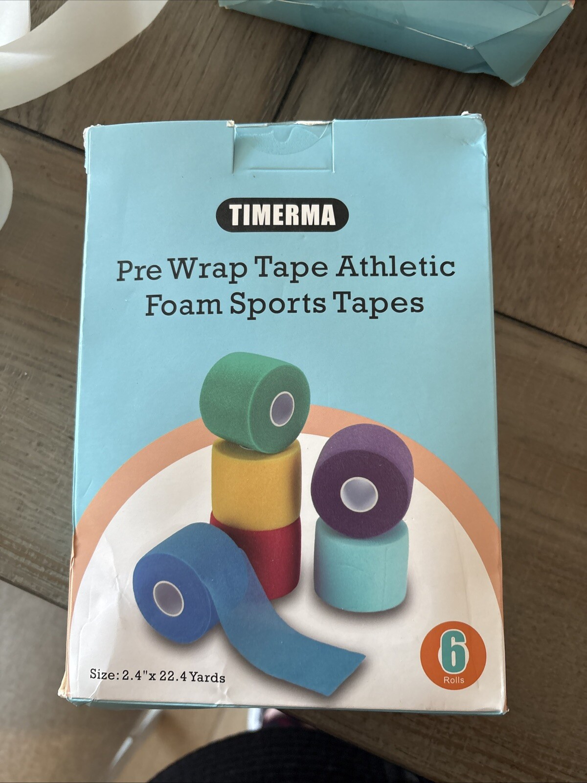 5 Pk Timerma 6 Rolls Pre Wrap Athletic, Foam sports Tape: Hair-Ankle-Wrist Black