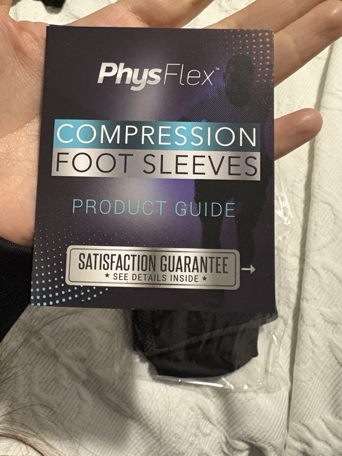 PhysFlex Compression Foot Sleeve Arch Support Breathable Black Size M