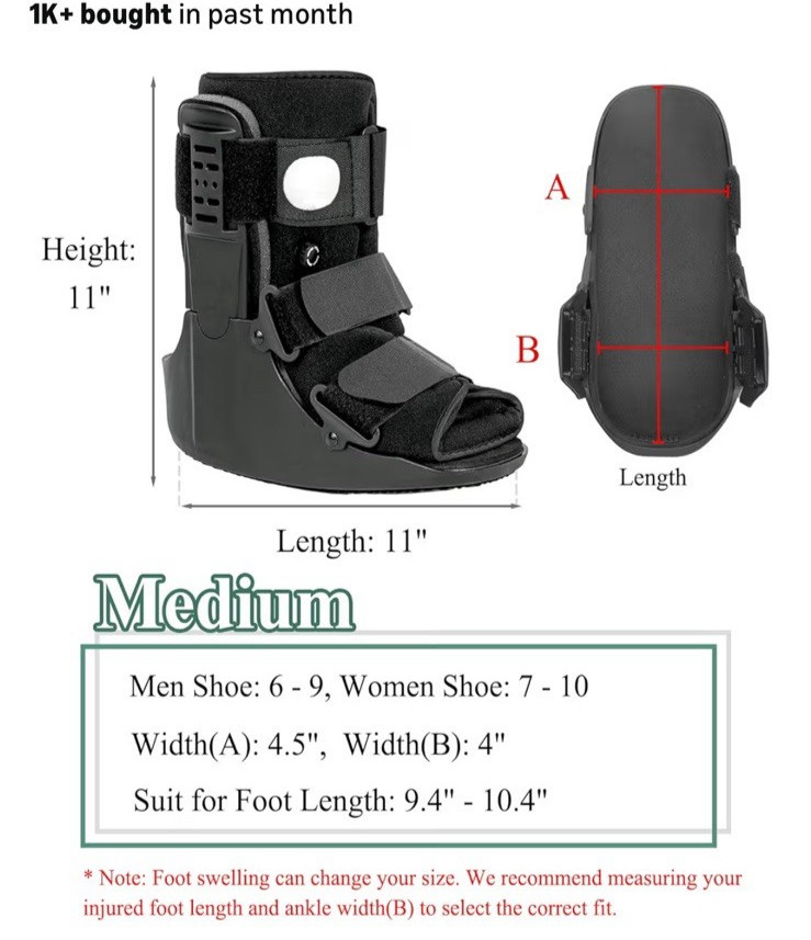 Air Walker Fracture Boot Walking Ankle Support Medical Cast Brace Adjustable