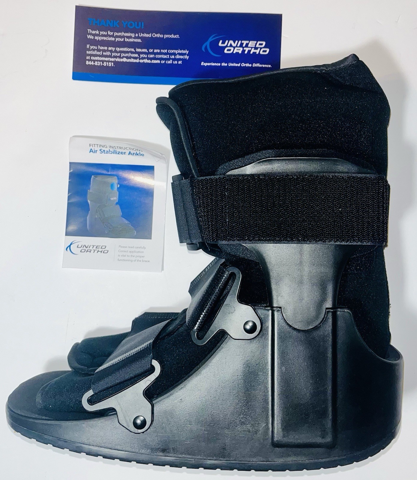 United Ortho Short Air Cam Walker Fracture Boot – Size: Large / Color: Black
