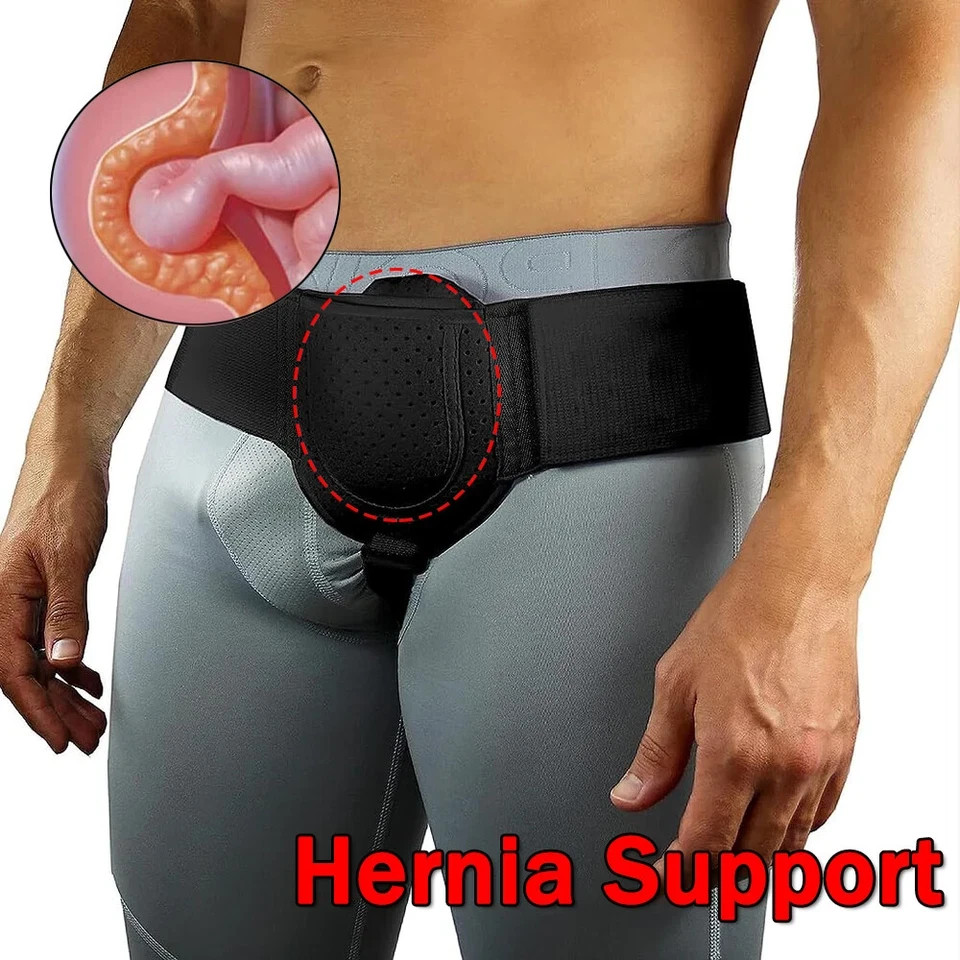 Men Inguinal Hernia Belt Post Surgery Support Truss Groin Adjustable Straps Band