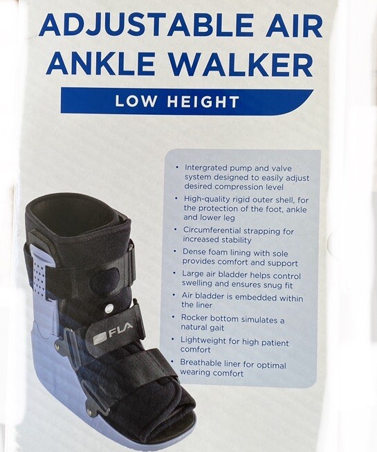 FLA Adjustable Air Ankle Walker Boot Low Large Men’s 10.5-12.5 – Women 11.5-13.5