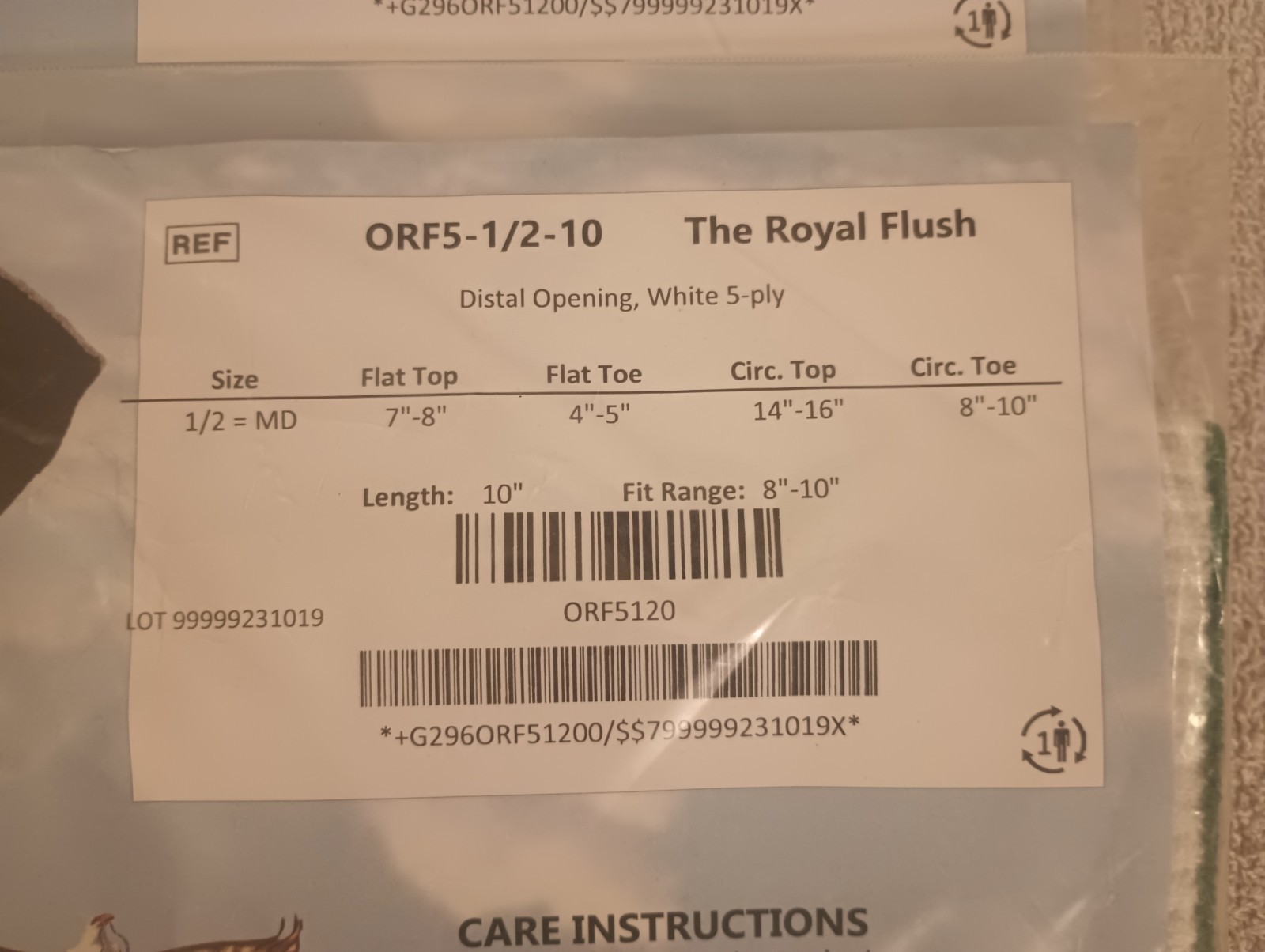 The Royal Flush Cool Max Prosthetic Sock Distal ORF5-1/2-10 Lot of 3 Med NEW